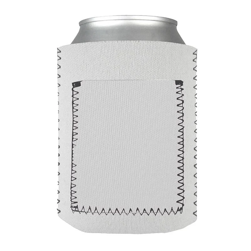 Can Cooler with Patch, custom koozie with logo imprint 1