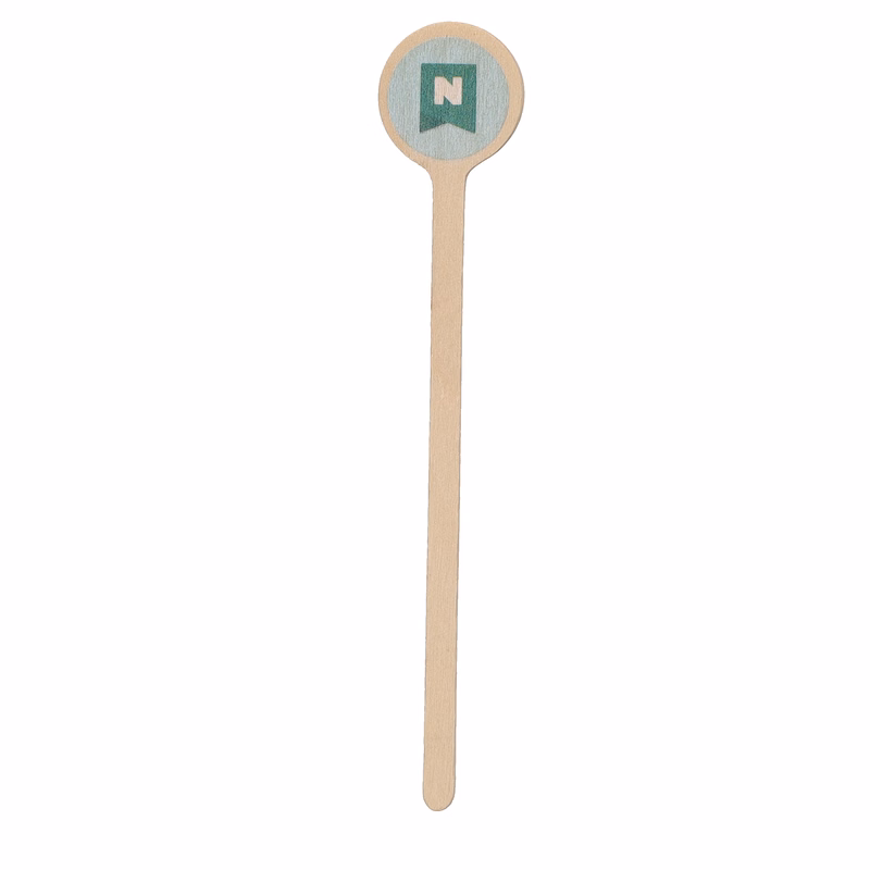 Wood Drink Stirrer 6.000" Round Digital Print