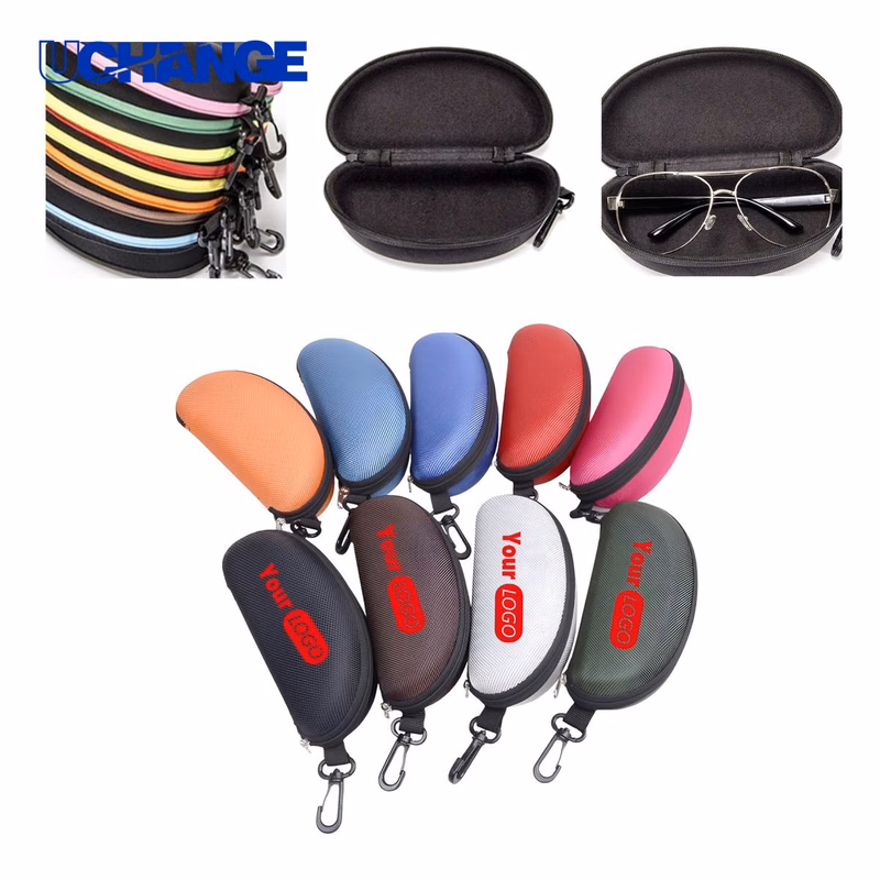 Eyewear Portable EVA Sunglasses Case with Hook and Zipper Organizer