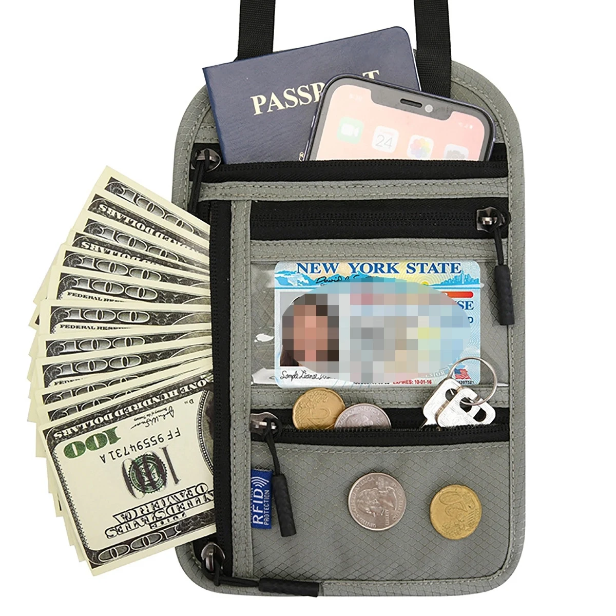 Multifunctional Halter Passport Bag Neck Wallet 1