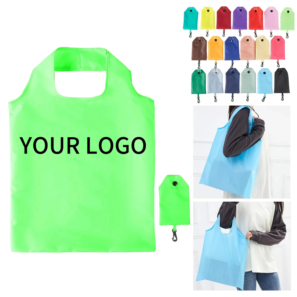 Foldable Polyester Tote 22.84x14.97 Inch with Handles 1