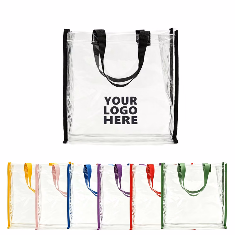 Clear PVC Carry Tote For Daily Shopping Usage