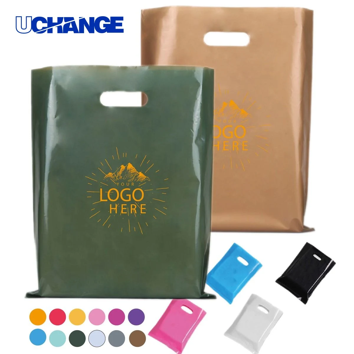 Reusable Plastic Bag Container with Die Cut Handles 1