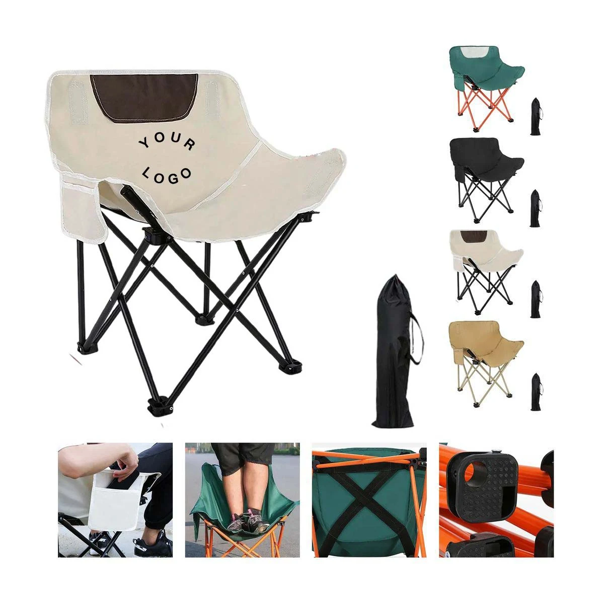 Portable Camping Moon Chair with Back Support 1