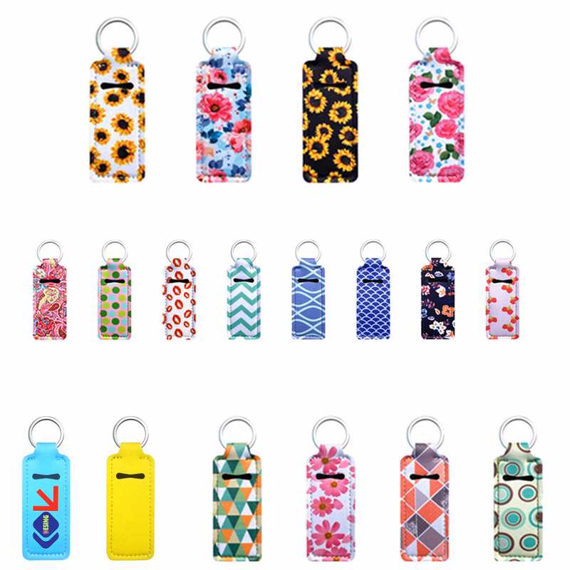 Custom Colored Outdoor Portable Lipstick Caser With Keychain