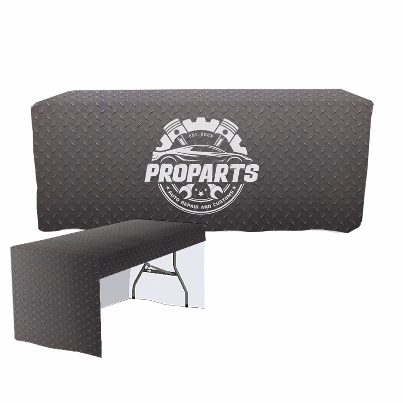 6 ft. 3 Sided Fitted PolyKnit Table Cover (Dye Sub Full Cloth)
