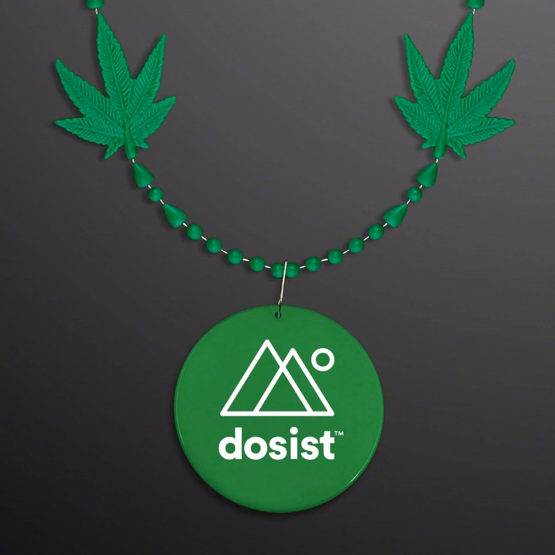 4-Charm Pot Leaf Necklace with Medallion (Non-Light Up)