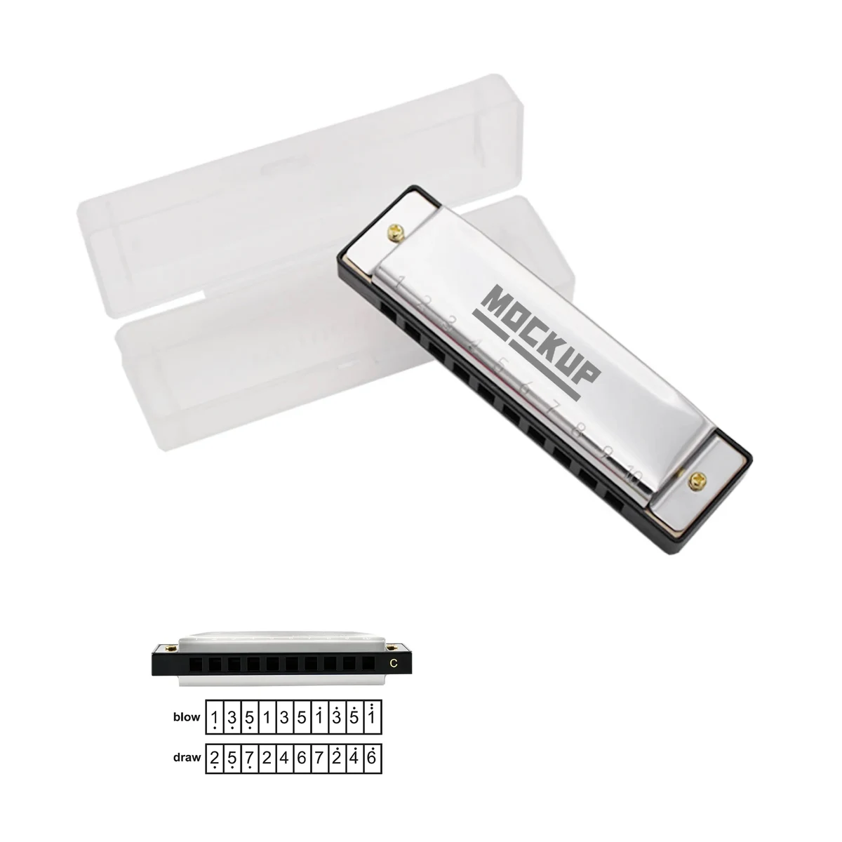 C Key 10 Holes Blues Harmonica MOQ 50PCS 1