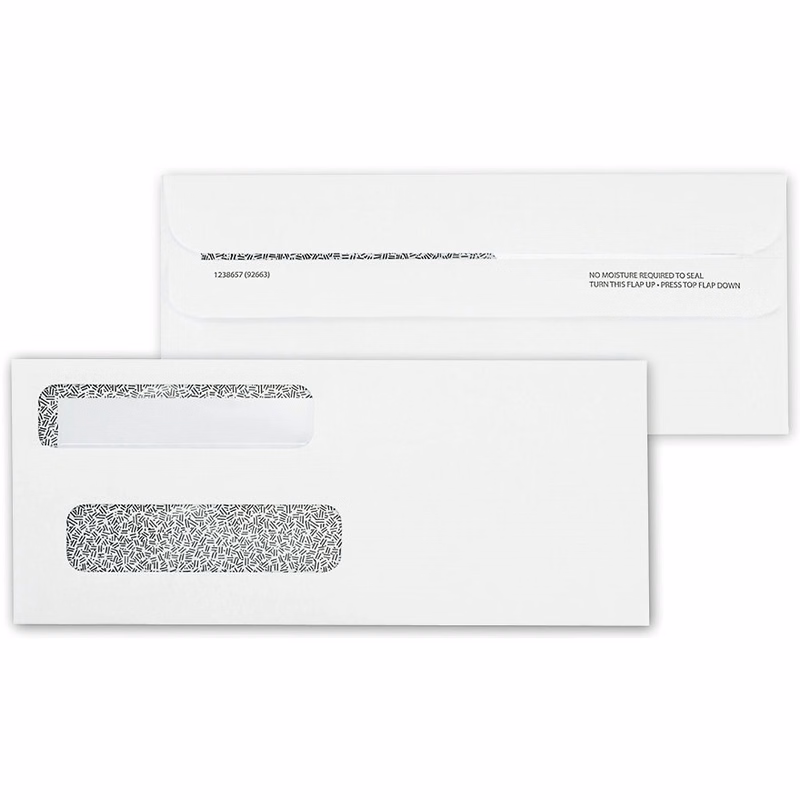 Envelopes, Double Window Confidential, Self-Seal