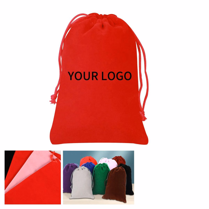 Soft Christmas Gift Bag with Double Ribbon Closure