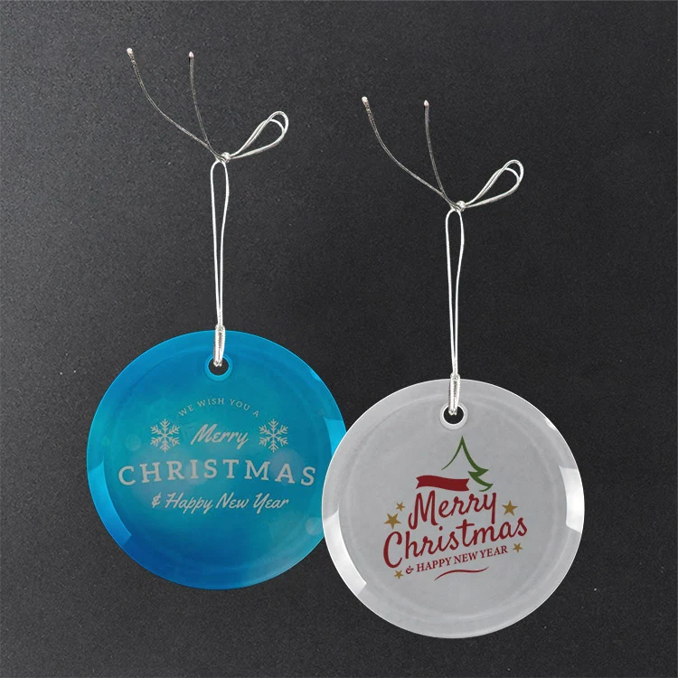 Gift Box 3" Round Frosted Glass Ornament 1