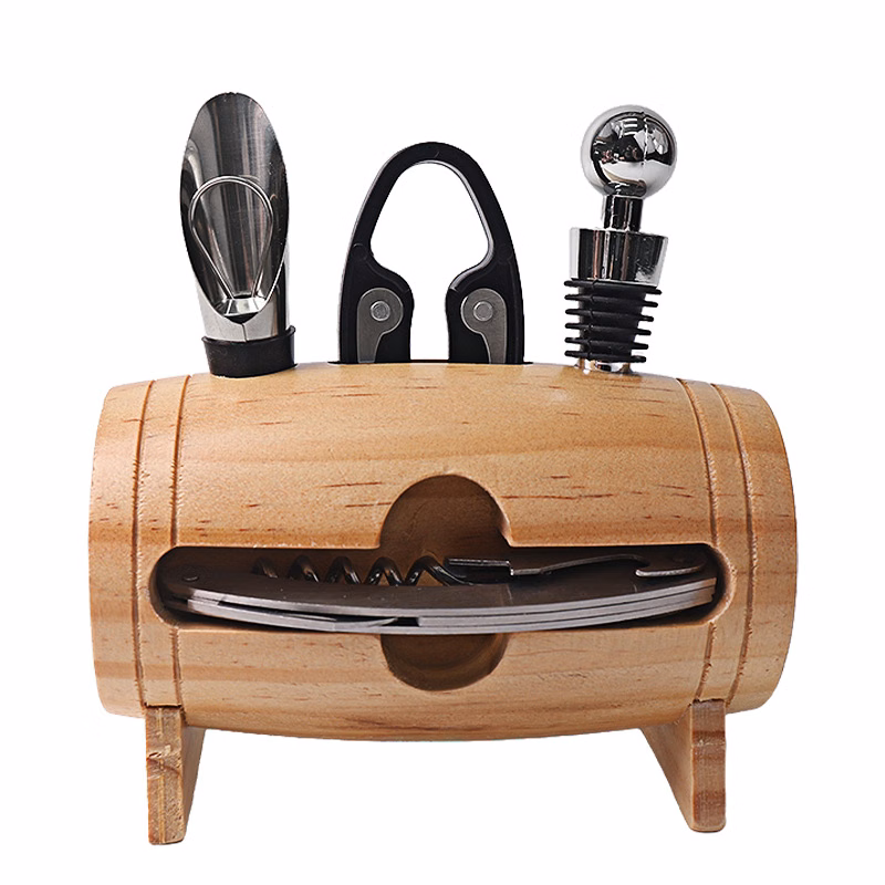 Wine Bottle Opener Set In Barrel