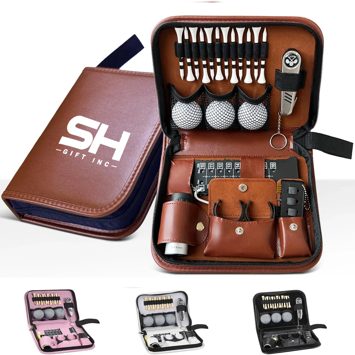 Golf Accessories Set With PU Leather Bag 1