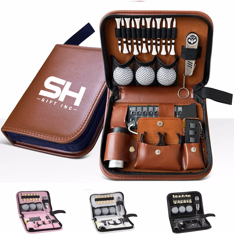 Golf Accessories Set With PU Leather Bag
