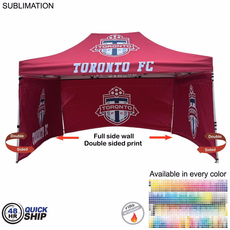 48Hr Quick Ship - Full Side Wall for 10x15 Tent Kit, Sublimated, Double Sided Print