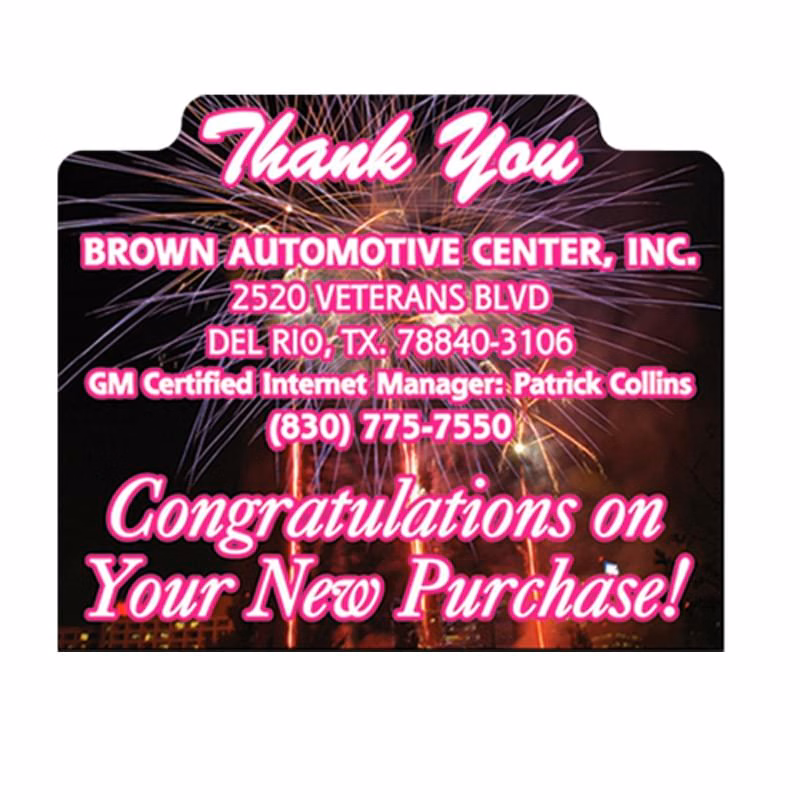 2.5"X3" Thank You Stock Vinyl Magnet - 30mil
