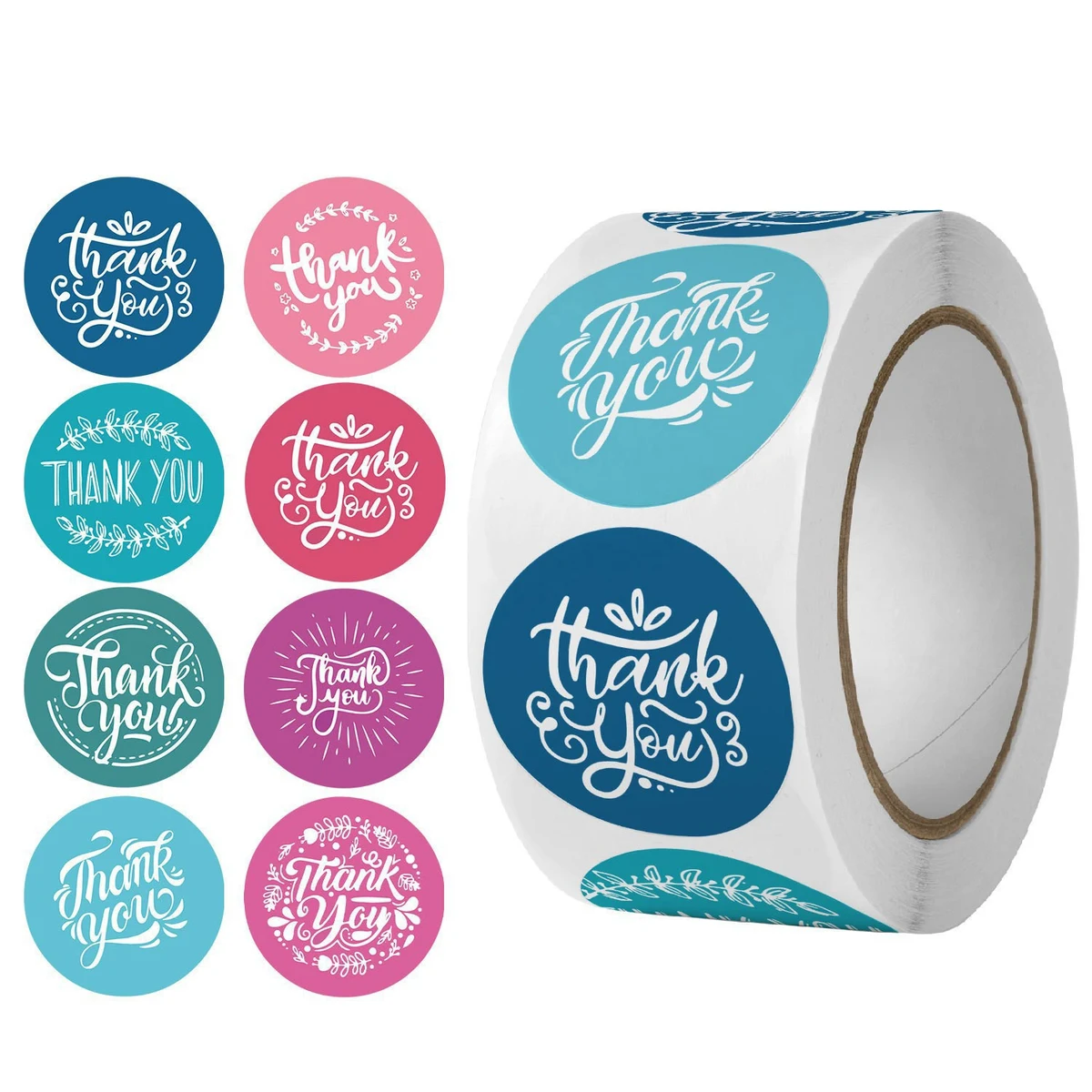 500pcs Round Thank-you Stickers 1