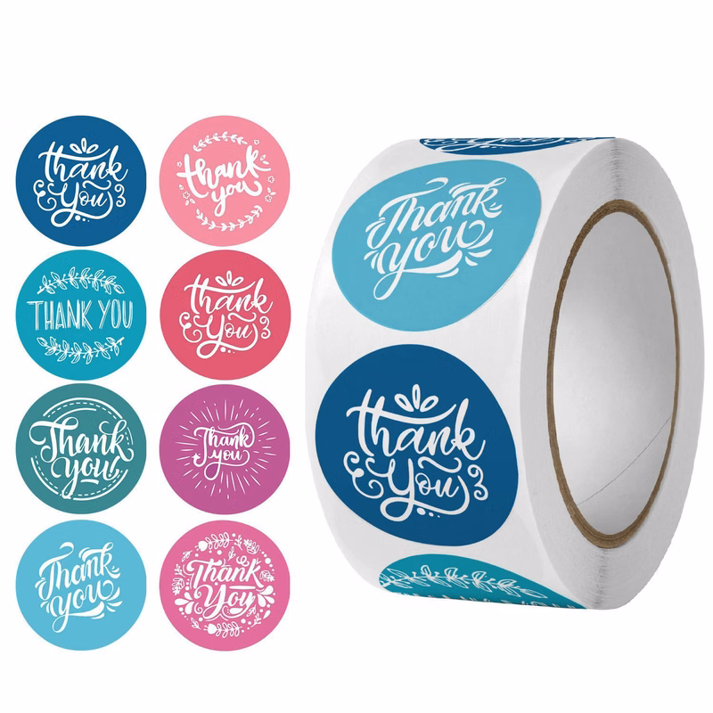 500pcs Round Thank-you Stickers
