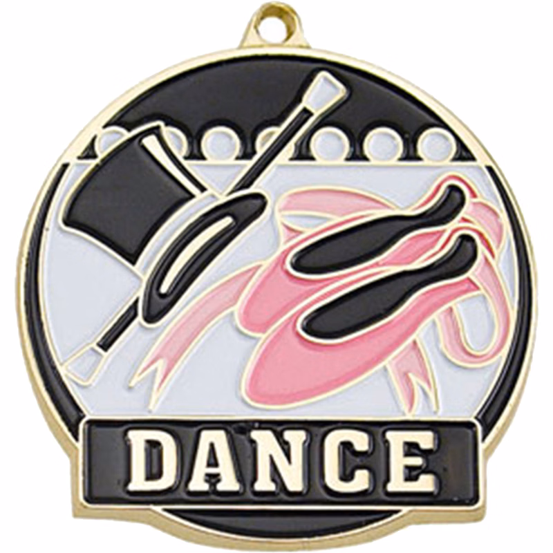 Stock Gold Enamel Sports Medals: Dance