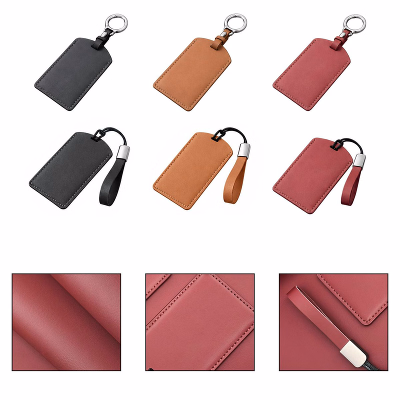 Stitched Key Card Case with Ring