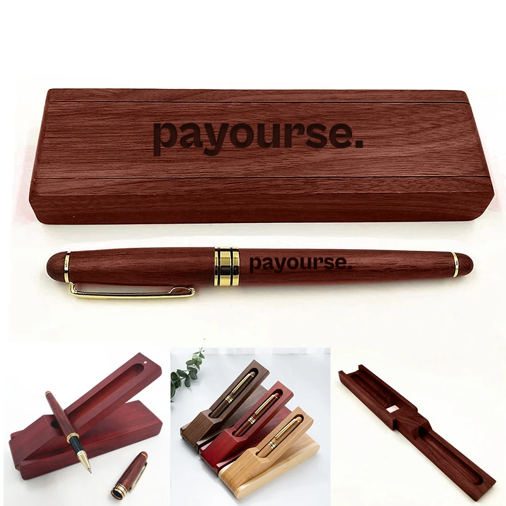 GreenGift - EcoLuxe Rosewood Roller Pen Set 1