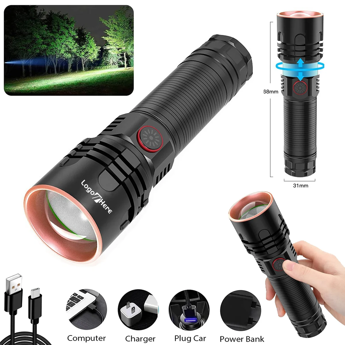USB Rechargeable Led Flashlights 1