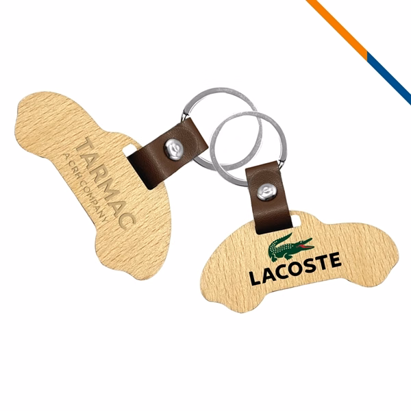 Custom Square Wooden Keychain 2.3 Inch Full Color — Corporate Branding