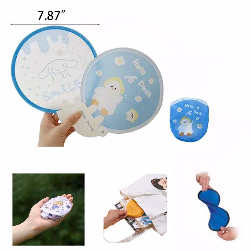 Full Color Foldable Fan With Pouch