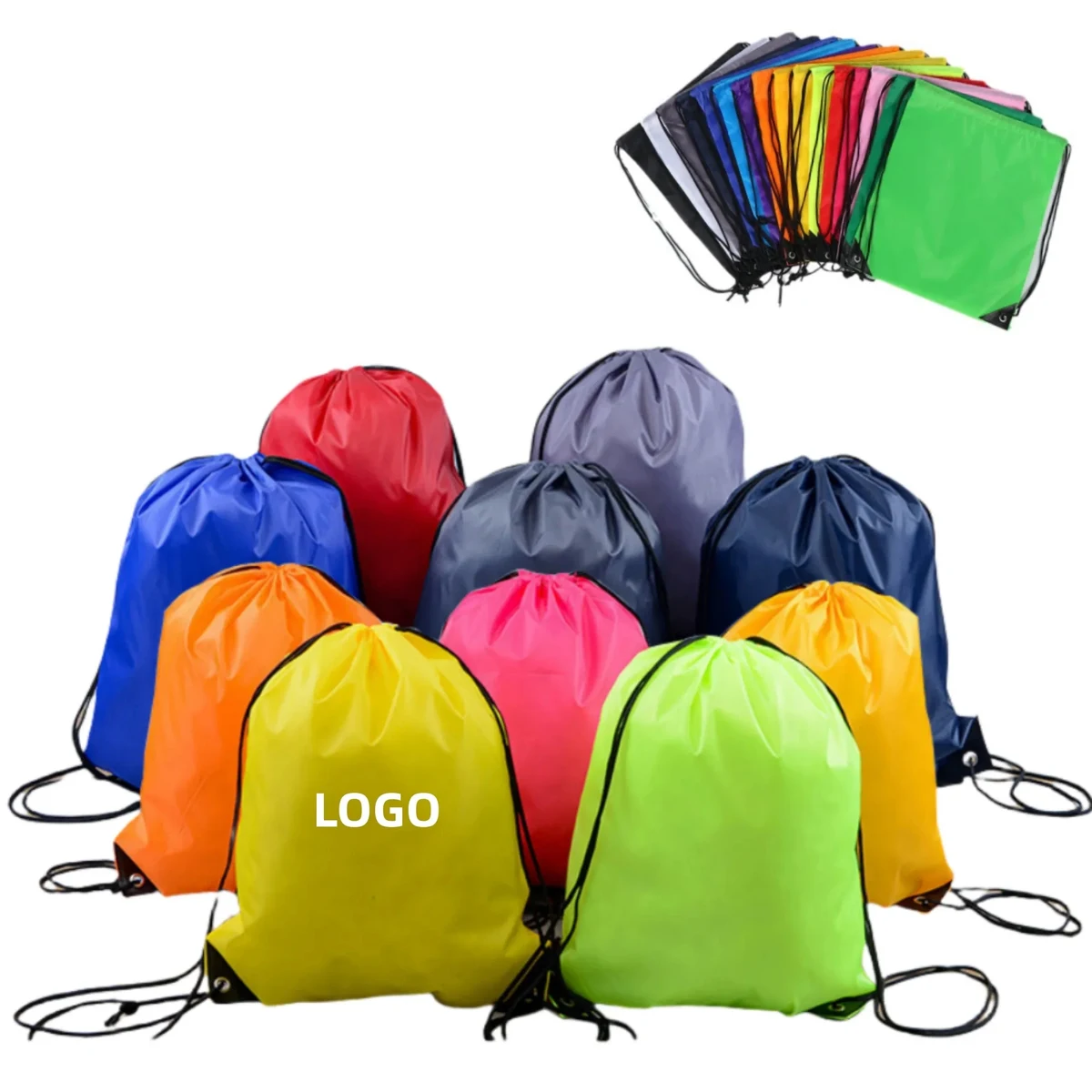 Colorful Polyester Sports Drawstring Backpacks 1