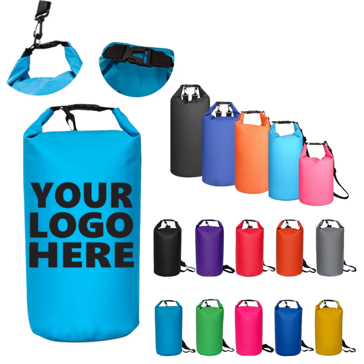 20L Roll-Top PVC Dry Bag With Shoulder Strap 1