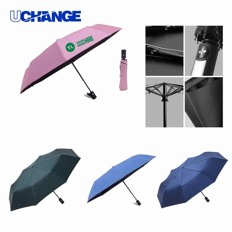 Compact Black Coated Umbrella