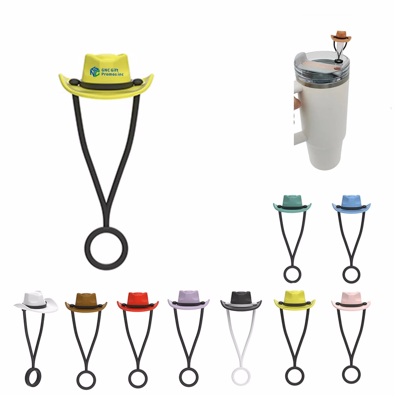 Silicone Cowboy Hat Reusable Straw Tip Cover