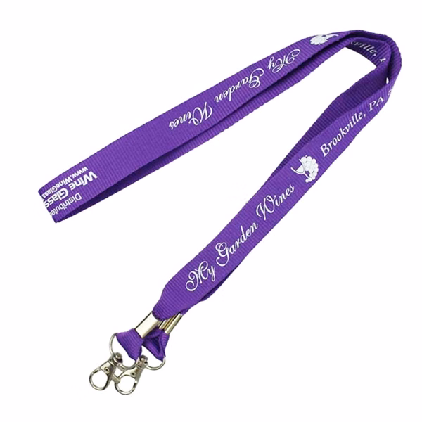 Custom 3/4" Polyester Lanyard with Dual Thumb-Trigger Clips — Conference Badge Holder