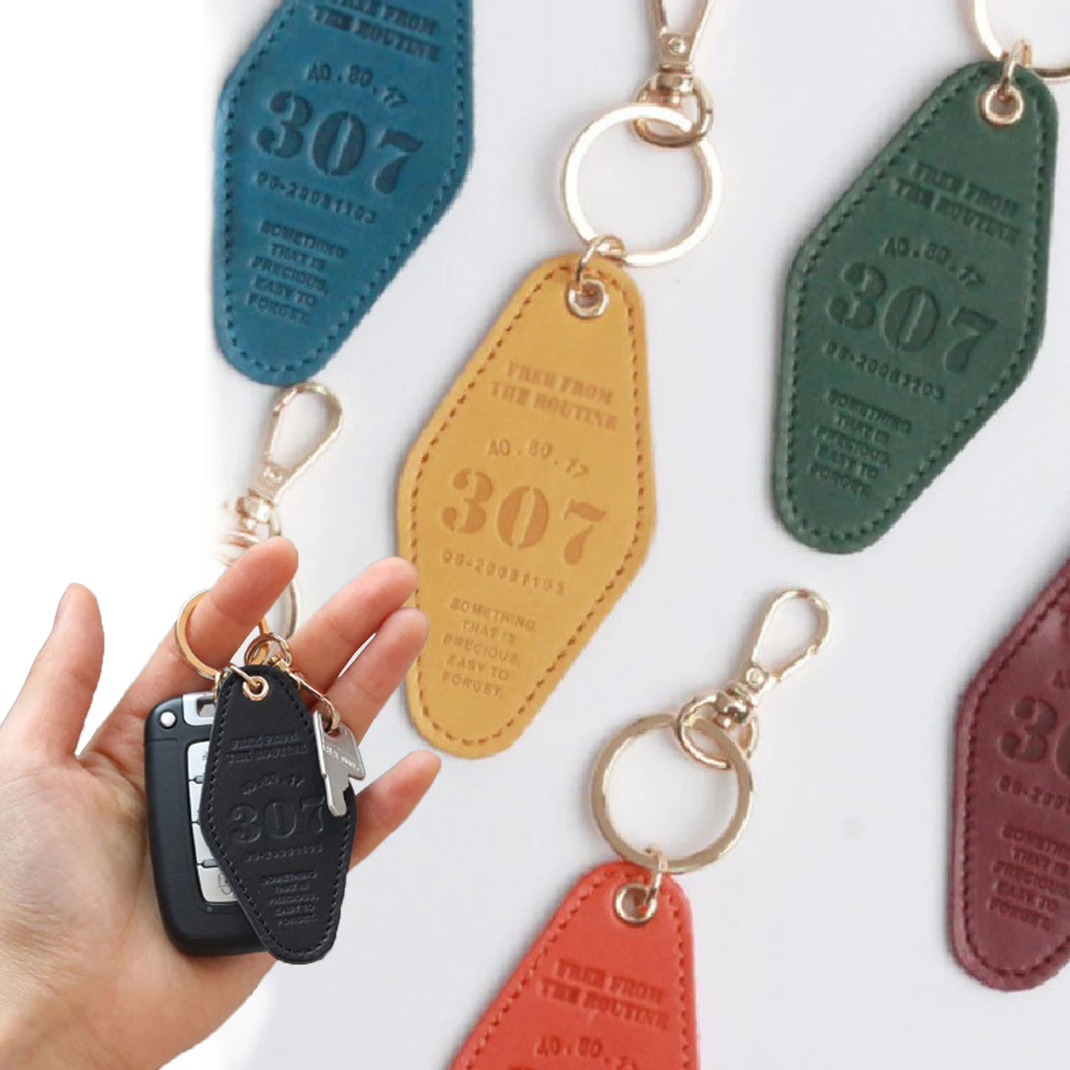 PU Leather Motel Keychain 1
