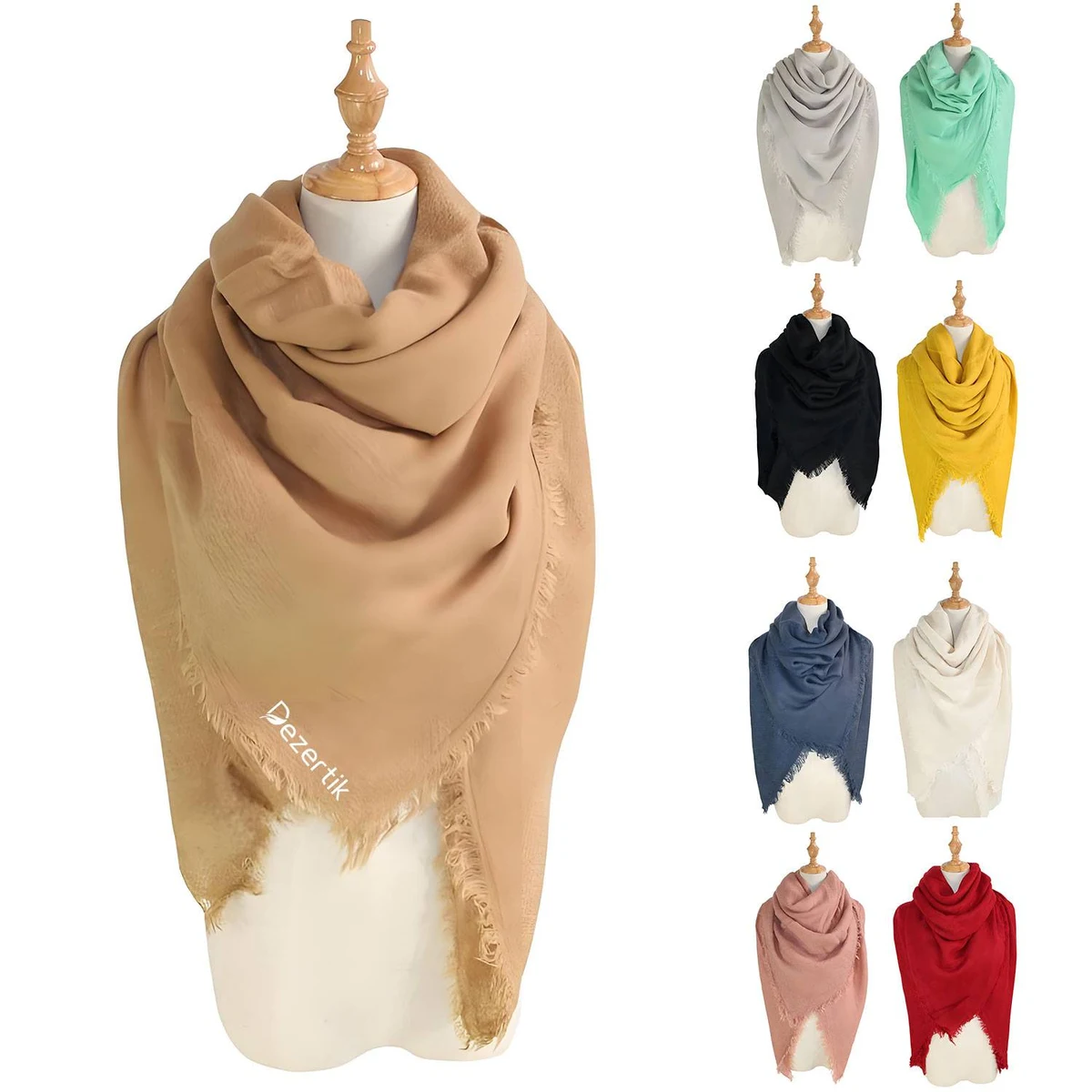 Imitation Cashmere Monochrome Outdoor Arab Scarf Shawl 1