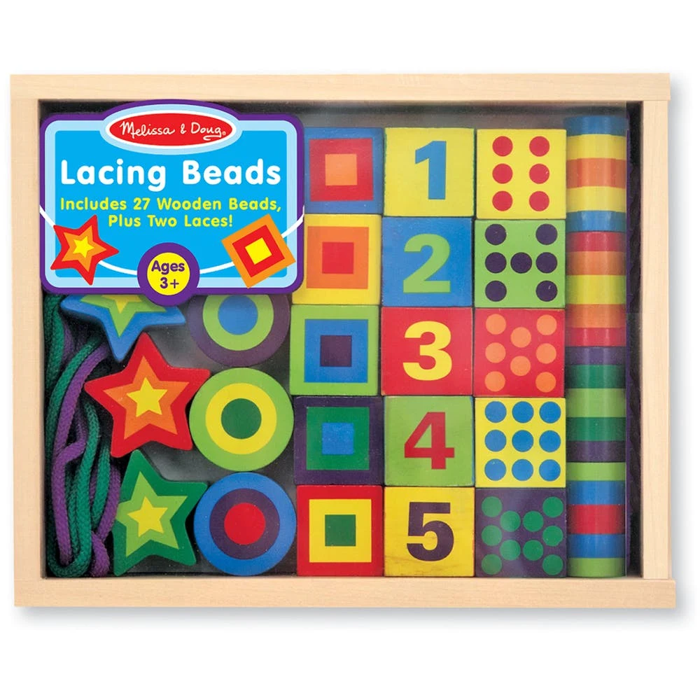 Melissa & Doug Lacing Beads - Wood Ages 3+ 1