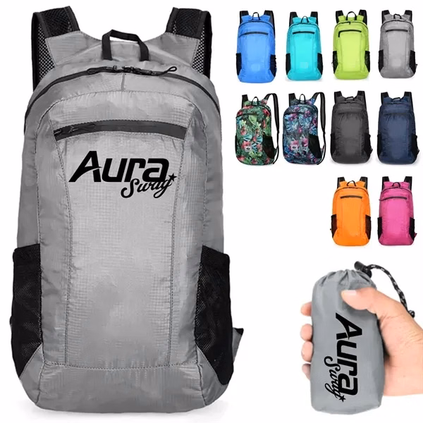 Custom Lightweight Water-Resistant Foldable Backpack — Commute Gym Travel Essentials