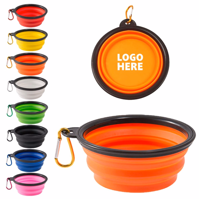 Collapsible Pet Travel Bowl with Secure Clip