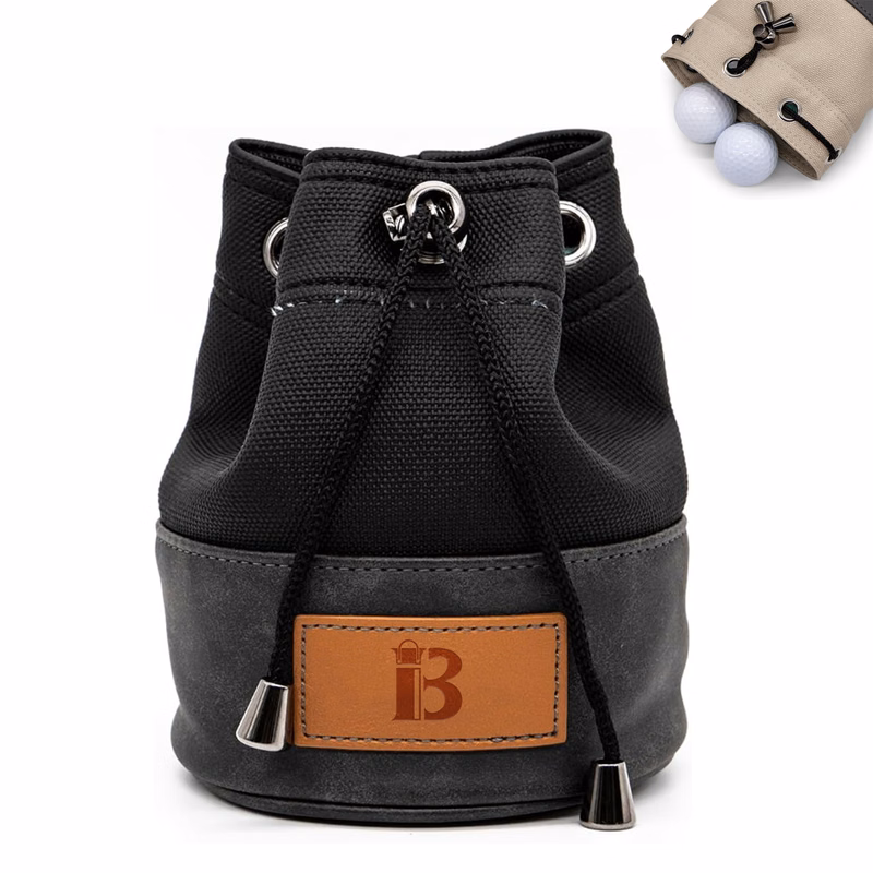 Bucket Waist Design Golf Ball Drawstring Pouch