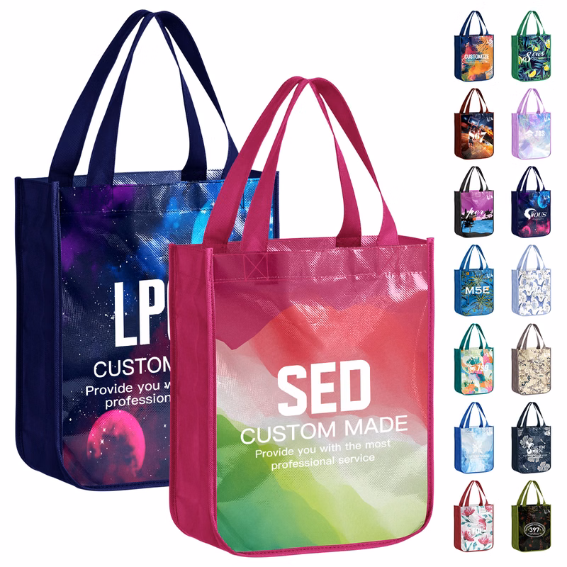 Custom 105gsm Laminated Tote Bag with Round Corner (12'' L x 16'' W x 6'' H)
