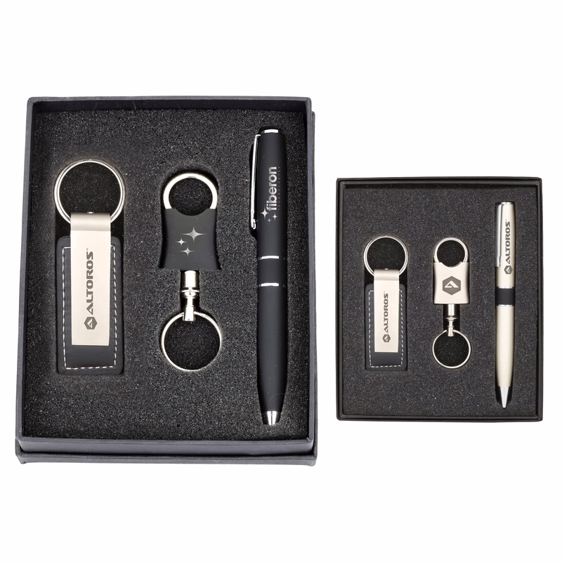 Metal Keychain & Pen Set