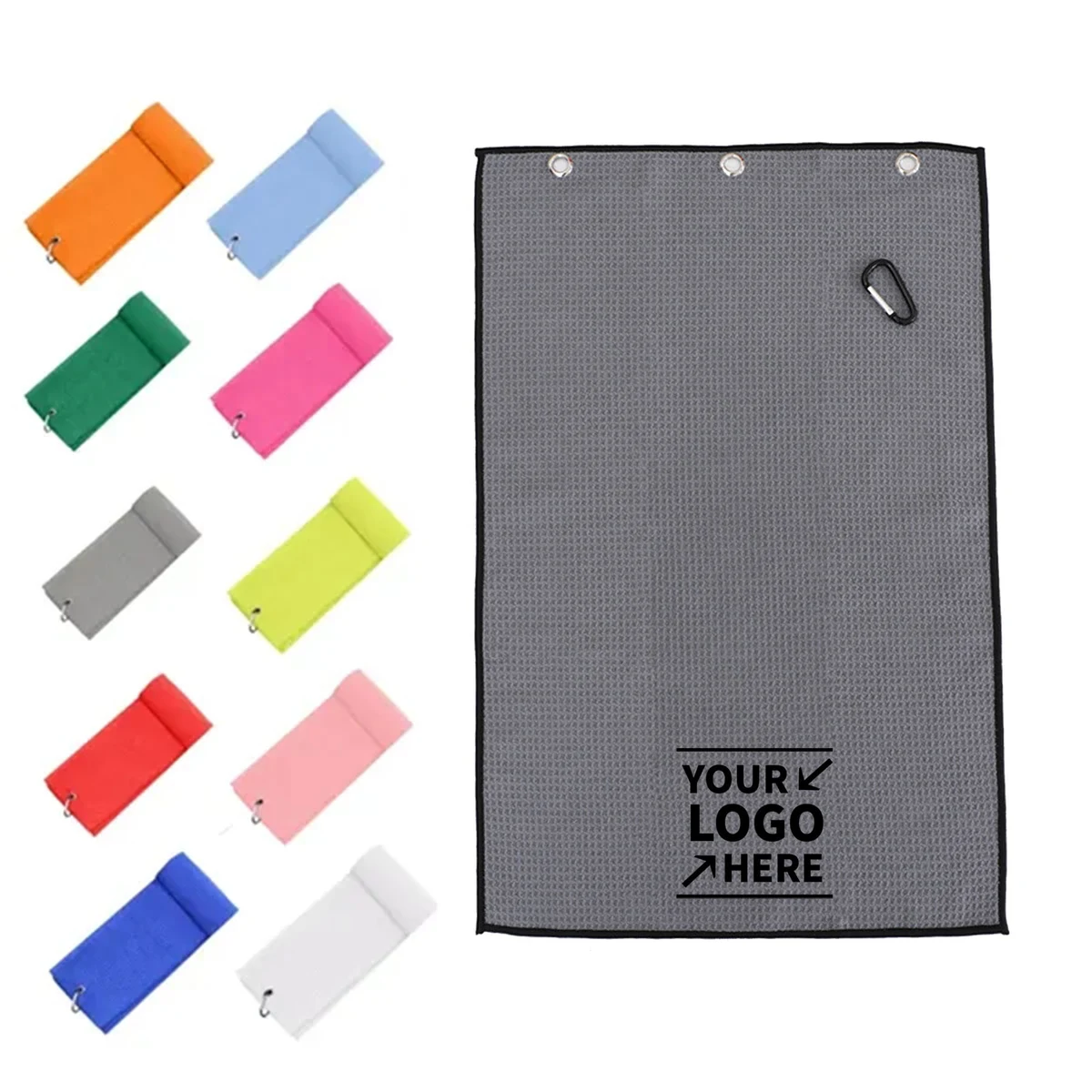 Microfiber Golf Towel With Carabiner Hook 1