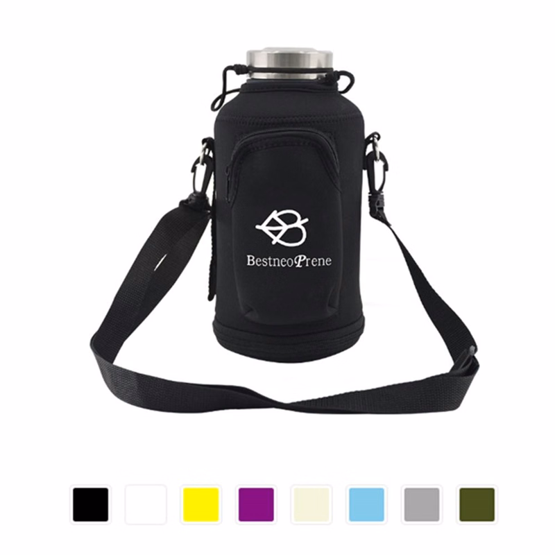 Neoprene Water Bottle Cooler Holder w/Strap