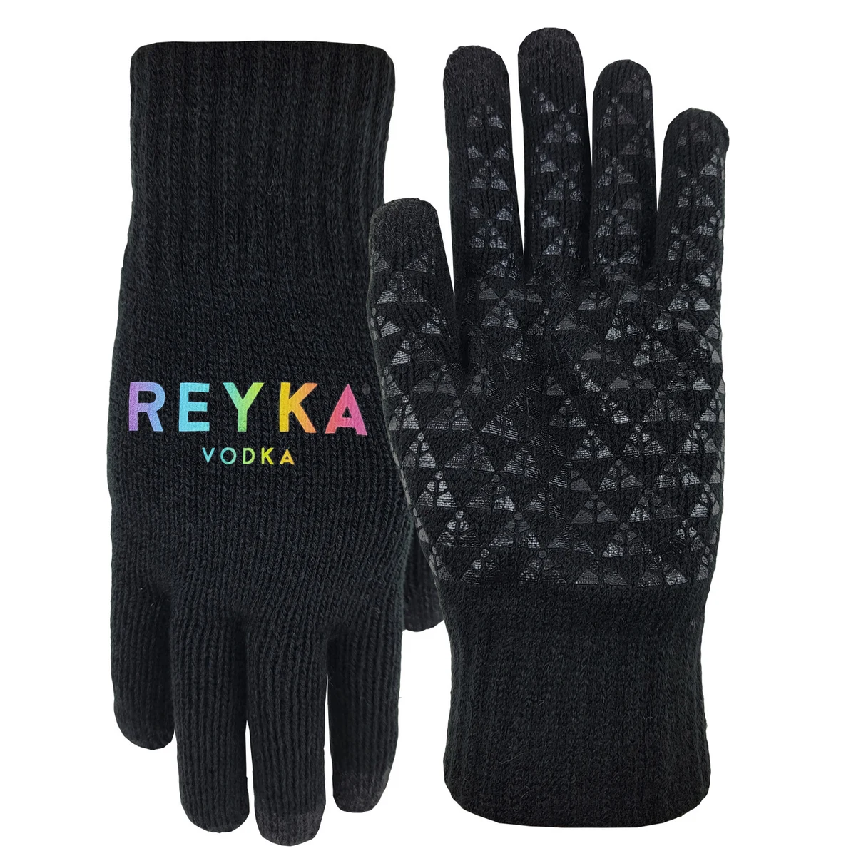 Deluxe Knit Text Gloves with Gripper Palm with Oversized DTF on Top of Hand 1