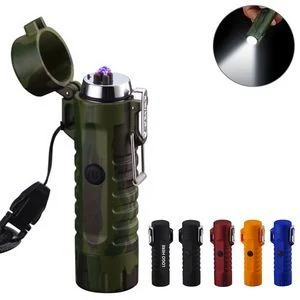 LED Flashlight With Strobe Mode And Dual Arc Lighter 1
