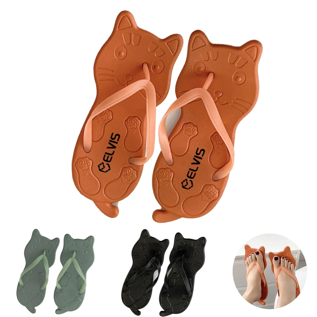Cute Kitten Ladies Flip Flops Slipper 1