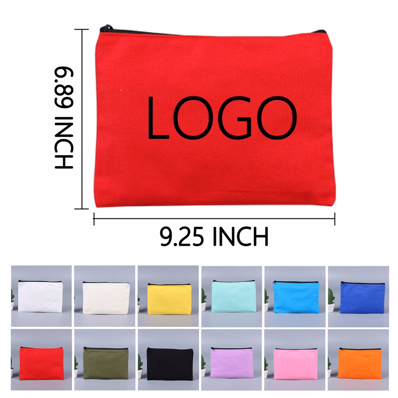 Multi purpose Canvas Bag Zipper Cosmetic Pouch