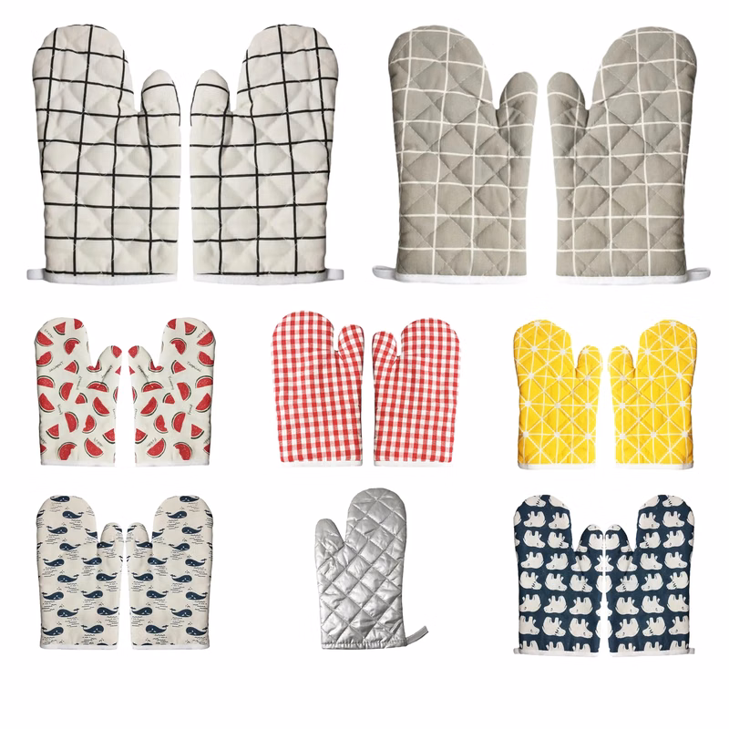 Full Color Cotton Kitchen Baking Oven Glove MOQ 100PCS