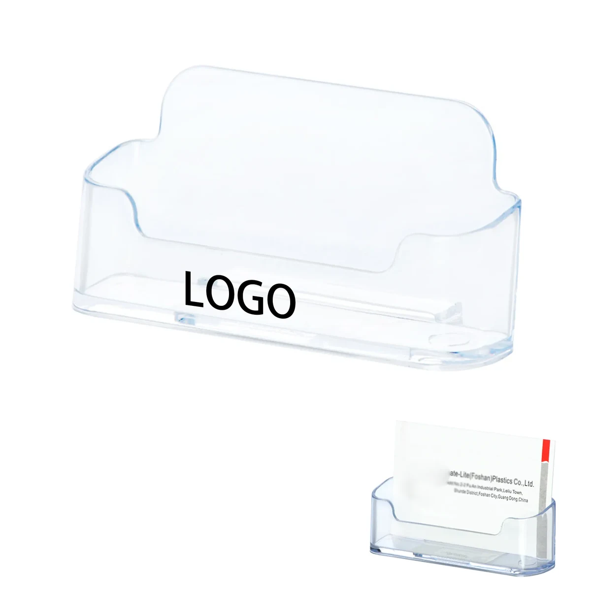 MOQ 50 Clear Acrylic Desktop Business Card Holder 1