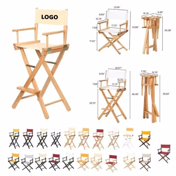 Wooden Folding Chair with Sturdy Solid Wood Seat